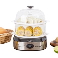 키친아트 2단 미니 전기찜기 냉동만두 에그 쿠커 투명 달걀찜기