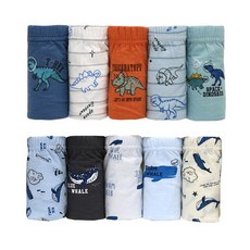 孩童內褲太空恐龍男童三角內褲+鯨魚男童三角內褲孩童內褲10條