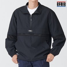 스프리스 남성 3단 배색 아노락 점퍼 블랙