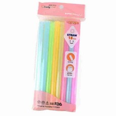 컬러 음료 빨대 15입 플라스틱빨대