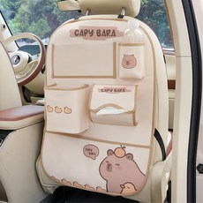 감성 귀여운 차량용 가죽 뒷좌석 수납 포켓 정리함 (다용도 멀티백), 뽀뽀 돼지, 1개