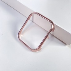 新款 超薄錶殼 Apple Watch 保護殼 防摔殼 SE S8 S7 45mm 40mm 38mm, 亮面鋁合金 - 粉色,41mm, 1個