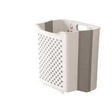 해피캣무타공 벽걸이 접이식 빨래바구니 세탁함, L, 화이트