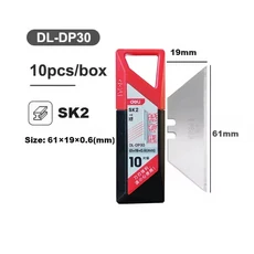 델리 10개입/박스 칼날 19mm 폭 SK2 금속 다용도 칼날 가정 학교 수공예 종이 상자 절단용 사다리꼴 칼날, 04 DP30-SK2-1box, 01 빠른  Mainland