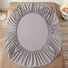 겨울 따뜻한 토끼털 밍크 극세사 침대 패드 방수 커버 면 맞춤 시트 신축성 밴드 포함 미끄럼 방지 조절 가능 매트리스 싱글 더블 킹 퀸 140 160 200cm, Silver grey