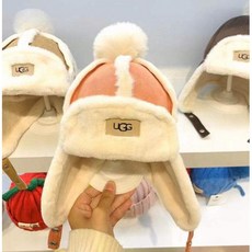 羊絨兒童帽子秋冬款，男童女童護耳帽，韓版潮毛絨帽，加長帽簷保暖護耳