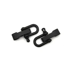 야외 스포츠에 대 한 2pcs 합금 조정 가능한 O 모양 앵커 걸쇠 생존 밧줄 Paracord 팔찌 버클, 03 Matte Black