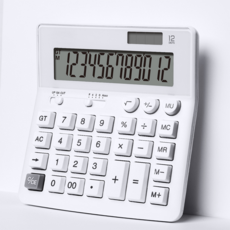 인유어하트 왕버튼 계산기 예쁜 큰버튼 화면큰 기계식 터치감 빅사이즈 대형 일반계산기 키감 좋은 큰액정 사무용 경리과 탁상용 큰화면 선물용 갈축, 1개, 화이트