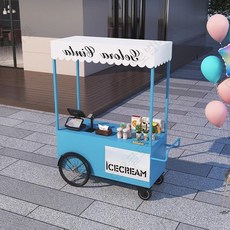 푸드트럭 이동식 푸드카 커피트럭 커피 다기능 카트 노점 밥차 트레일러 카페 포장마차 야시장 스낵차 디저트차 커피차 대여 출장용 야시장용 매대, 화이트 140x60x200 램프 박스