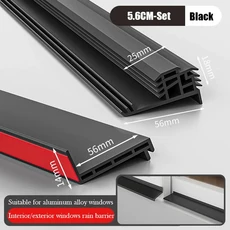 창문 방수판 알루미늄 가이드 플레이트 바 야외 발코니 차단판 실링 스트립, 01 110CM X 1 piece, 06 Large-Set