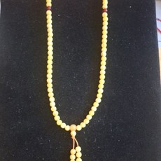 油黃蜜蠟108佛珠項鍊 6mm 手工宗教飾品, 1個
