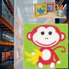 데코샌드 액자만들기 원숭이 샌드드로잉 모래그림 만들기재료 돌봄늘봄 색모래 1인키트