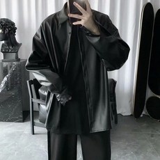 港式潮牌 PU皮衣外套 男