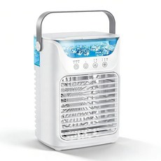 휴대용 에어컨 4-in-1 가습기가 있는 공기 냉각기 데스크탑 냉각 팬 700ML 차가운 안개 2개 자동 타이밍 3개 7가지 색상 야간 조명, 휴대용 에어컨 4-in-1, 가습기가 있는 공기 냉각기