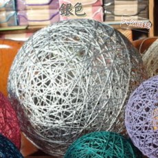 天然麻線燈球 - 深藍色, 銀色, 1個