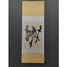 國畫 徐悲鴻 奔馬圖 裝飾畫掛畫 62x170釐米, 參考詳情頁