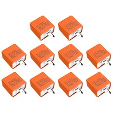 위험 컨트롤러 2 핀 1 방향 10개 점멸기 액세서리 지시등용 교체 직접 12V 오토바이 경고 LED 범용 릴레이, 01 Orange 10PCS
