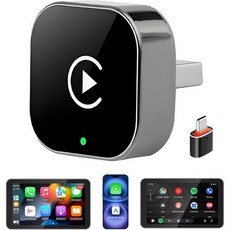2026년형 업그레이드된 무선 CarPlay 어댑터 Android Auto 2 in 1 유선 CarPlay가 있는 차량용 미니 USB 디자인 빠른 자동 연결 플러그 앤 플레이, 2026년형 업그레이드된 무선 CarPlay 어댑터 A