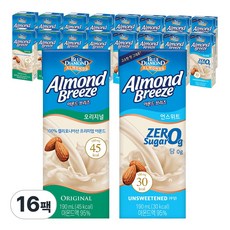 매일유업 아몬드브리즈 190ml 16팩(오리지널8+언스위트8), 16개