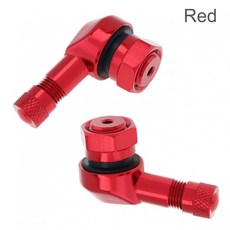 오토바이 사이드미러 휠 부품용 알루미늄 타이어 4 2개 색상 각도 림 90 도 스템 가지 튜브리스 밸브 합금, [04] 빨간, 04 빨간