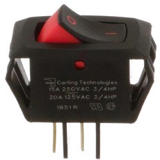 Carling Technologies CARLING RSCA201-VB-B-9-V 스위치 로커 SPST 20A 125V 블랙 (1개) 280915 8855481913, Carling Technologies CARLING R