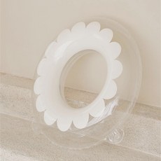 隔日達 韓風ins泳圈 兒童大人親子花朵握把游泳圈, 1個, 透明花朵【40-80kg】, 透明花朵