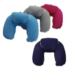 캠핑 낚시 여행 침구 U자형 벨벳베개 쿠션에어목베개, 네이비