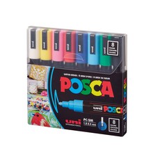 유니볼 선명한 발색 유니 포스카 마카 PC-5M (8색세트), 기본(~246092)