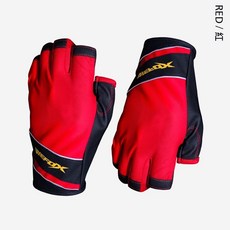WEFOX 露五指 釣魚手套 黑色, 黑紅,XL, 1個