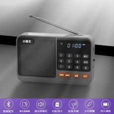 小霸王 藍牙收音機 數位點歌 老人手提插卡MP3播放器, 高級灰 支援插卡+usb播放+掛繩, 高級灰