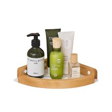 實木轉角置物架，免打孔浴室收納架，三角壁掛置物籃，胡桃木/櫸木可選，廁所轉角收納, 1個, 實木三角置物架 (白色+櫸木)