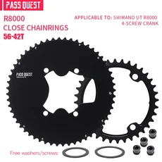 PASS QUEST 자전거 체인 휠 R9100/R8000/R7000 110BCD 2X 클로즈드 라운드 체인링 - 11/12단 로드 & 그래블 바이크 액세서리, 2X R8000 56-42T