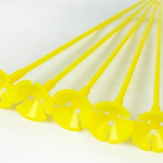 풍선 컵스틱 세트 100개, 1세트, 옐로우
