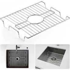 주방 싱크대용 데코랙 싱크대 보호기 금속 13인치 x 11인치 식기 선반 얼룩 손상 긁힘 식기세척기 안전 그리드 매트 주방용1팩 크롬, 1 Pack, 13x11 Chrome