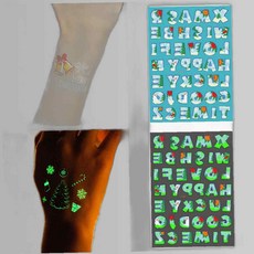 크리스마스 밤에도 빛나는 야광 타투 놀이 004 스티커, 본상품