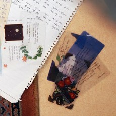 SANS 문학 감성 사계 계절 투명 책갈피 시즌 2 [투명 원고지 예쁜 압화 꽃 책 꽃갈피 북 다트 클립 북마크 굿즈 마커], 봄