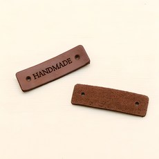 HAPPY BEARS HANDIS 長方形手工皮革標籤, 咖啡棕, 8件