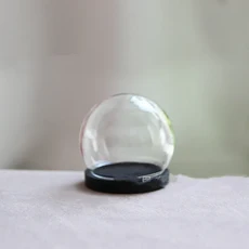개방형 원형 유리 Cloche 글로브 디스플레이 돔 커버 병 영원한 나무 받침대가 있는 1/2X 20/25/30/35mm, 02 1pc, 11 NO3 35x25mm