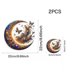 다리미 하나로 붙이는 의류 리폼스티커 열전사지 나비와달빛 시리즈세트(4종옵션), 나비달MB0201, 1개