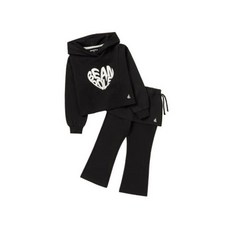 [매장정품] 빈폴 키즈 여아 하트 그래픽 포인트 상하 세트 - 블랙 (BI5841G045)