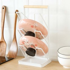 우드 메탈 도마 거치대 꽂이 키친랙 살림템 걸이 냄비뚜껑 쟁반 건조대 받침대 정리 텀블러 컵 주방 보관, 1개