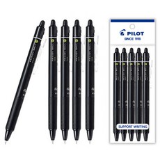 파이롯트 프릭션 노크 지워지는 볼펜 흑색 0.5/07mm 세트, 프릭션 노크 0.7mm 흑색 5개 세트