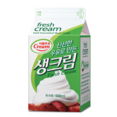 베이킹파티 무가당 서울우유 생크림 500ml (아이스박스 별도구매해 주세요), 1개