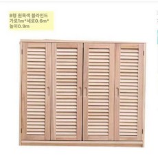 간편 조립식 이불장 수납 보관함 키작은 발코니 제이스튜, 두꺼운 100x60x90 원목색 블라인드 문