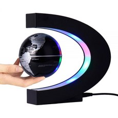 자기 부상 플로팅 지구본 3인치 LED 조명 포함 C자형 세계지도 책상 장식용, 자기 부상 플로팅 지구본 3인치 LED 조명 포함 C자