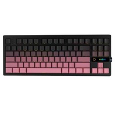 브이지엔 V87 V2 RGB 플래그십 커스텀 87키 3모드 유무선 기계식 키보드, 제조사축, 북극 여우축, 블랙 + 핑크