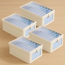 디모어 투명 커버 분리 수납 옷장 다용도 정리함, 4개, 아이보리, 초특대형