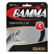 Gamma Tour Elite Squash 17 게이지 1.20mm/33피트(10.0m) 스트링 147929, 18g, Black, 1개
