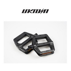 [언노운] 플라스틱 평페달 - 픽시자전거 스트랩 끈 가능 페달, 블랙