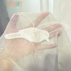 검은 3 차원 눈 버드 나무 자카드 셔닐 실 거실 침실 음영 프랑스어 창 커튼에 대한 두꺼운 커튼